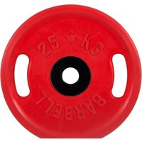 Диск MB Barbell Евро-классик с ручками 51 мм (1x25 кг, красный) — Chaika Market