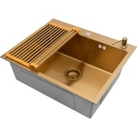 Кухонная мойка ARFEKA ECO AR мойка 600*500, роллер-мат, дозатор Gold — Chaika Market