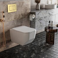 Унитаз подвесной Roxen Boro в комплекте с инсталляцией StounFix Dual Fresh 6 в 1 968466 (кнопка: брашированное золото) - Изображение №2 — Chaika Market