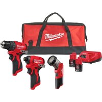  Milwaukee M12 BLPP3A-202B 4933499694 (шуруповерт, винтоверт, фонарь, 2 АКБ, сумка) — Chaika Market