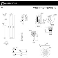 Душевая система  Whitecross Y YSET05TOPGLB (брашированное золото) - Изображение №3 — Chaika Market