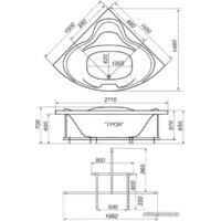 Ванна Triton Троя 150x150 (с каркасом) - Изображение №6 — Chaika Market