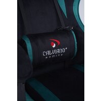 Игровое (геймерское) кресло Calviano 1584 (велюр, черный/зеленый) - Изображение №15 — Chaika Market