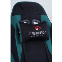 Игровое (геймерское) кресло Calviano 1584 (велюр, черный/зеленый) - Изображение №16 — Chaika Market