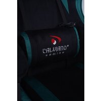 Игровое (геймерское) кресло Calviano 1584 (велюр, черный/зеленый) - Изображение №14 — Chaika Market