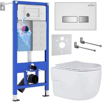 Унитаз подвесной Roxen Porto One Rimless 6 в 1 StounFix Dual Fresh 636623 (белое стекло) - Изображение №1 — Chaika Market