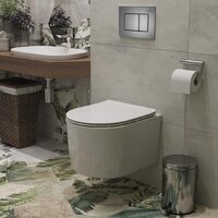 Унитаз подвесной Roxen Simple Compact в комплекте с инсталляцией StounFix Dual Fresh 6 в 1 954681 (кнопка: оружейная сталь) - Изображение №11 — Chaika Market
