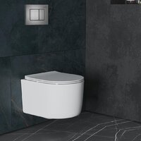 Унитаз подвесной Roxen Simple Compact в комплекте с инсталляцией StounFix Dual Fresh 6 в 1 954681 (кнопка: оружейная сталь) - Изображение №17 — Chaika Market