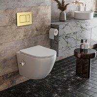 Унитаз подвесной Roxen Antares Bidet в комплекте с инсталляцией StounFix Dual Fresh 6 в 1 968457 (кнопка: брашированное золото) - Изображение №2 — Chaika Market
