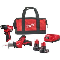 Milwaukee M12 BLPP2A-402B 4933499692 (шуруповерт, сабельная пила, 2 АКБ, сумка) — Chaika Market