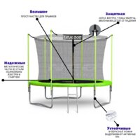 Батут Atlas Sport 183 см - 6ft (внутренняя сетка, зеленый) - Изображение №7 — Chaika Market