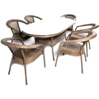 Обеденная группа Aiko Rattan Camellia (шоколад) — Chaika Market