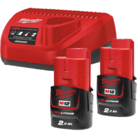 Аккумулятор с зарядным устройством Milwaukee M12 M12NRG-202 4933459209 (2 x 12В/2 Ач + 12В) — Chaika Market