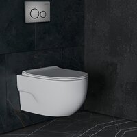 Унитаз подвесной Roxen Porto One Rimless 6 в 1 StounFix Dual Fresh 627320 (оружейная сталь/металл) - Изображение №13 — Chaika Market