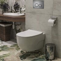 Унитаз подвесной Roxen Porto One Rimless 6 в 1 StounFix Dual Fresh 627320 (оружейная сталь/металл) - Изображение №9 — Chaika Market
