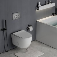 Унитаз подвесной Roxen Porto One Rimless 6 в 1 StounFix Dual Fresh 627320 (оружейная сталь/металл) - Изображение №11 — Chaika Market