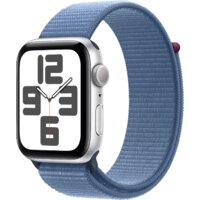 Умные часы Apple Watch SE 2 44 мм (алюминиевый корпус, серебристый/зимний синий, нейлоновый ремешок) — Chaika Market