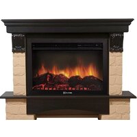 Портал Firelight Forte 30U (угловой, камень бежевый/шпон темный дуб) — Chaika Market