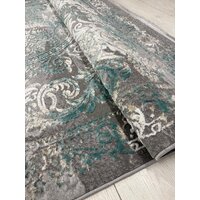 Ковер для жилой комнаты Radjab Carpet Афина Прямоугольник 9009A 12814RK (3x5, Grey/Green) - Изображение №7 — Chaika Market