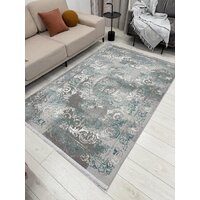 Ковер для жилой комнаты Radjab Carpet Афина Прямоугольник 9009A 12814RK (3x5, Grey/Green) - Изображение №2 — Chaika Market
