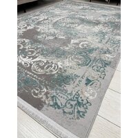 Ковер для жилой комнаты Radjab Carpet Афина Прямоугольник 9009A 12814RK (3x5, Grey/Green) - Изображение №6 — Chaika Market
