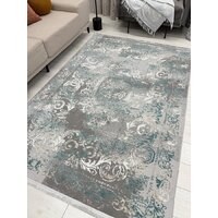 Ковер для жилой комнаты Radjab Carpet Афина Прямоугольник 9009A 12814RK (3x5, Grey/Green) - Изображение №4 — Chaika Market