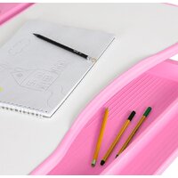 Парта Anatomica Avgusta + стул + выдвижной ящик + светильник + подставка (белый/розовый) - Изображение №7 — Chaika Market