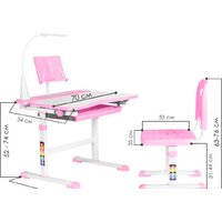 Парта Anatomica Avgusta + стул + выдвижной ящик + светильник + подставка (белый/розовый) - Изображение №2 — Chaika Market