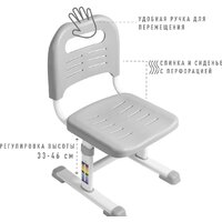 Парта Anatomica Avgusta + стул + выдвижной ящик + светильник + подставка (белый/розовый) - Изображение №25 — Chaika Market