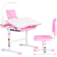Парта Anatomica Avgusta + стул + выдвижной ящик + светильник + подставка (белый/розовый) - Изображение №4 — Chaika Market