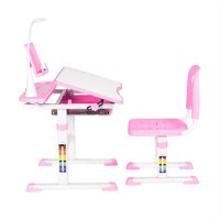 Парта Anatomica Avgusta + стул + выдвижной ящик + светильник + подставка (белый/розовый) - Изображение №6 — Chaika Market