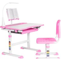 Парта Anatomica Avgusta + стул + выдвижной ящик + светильник + подставка (белый/розовый) - Изображение №3 — Chaika Market