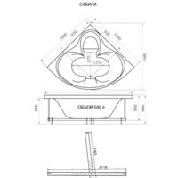 Ванна Triton Сабина 160x160 Экстра Базовая Flat (с гидромассажем) - Изображение №2 — Chaika Market