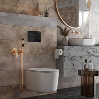 Унитаз подвесной Roxen Simple Compact в комплекте с инсталляцией StounFix Dual Fresh 6 в 1 921358 (кнопка: черный матовый) - Изображение №10 — Chaika Market