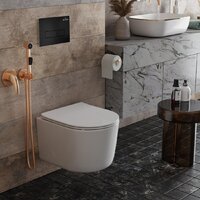 Унитаз подвесной Roxen Simple Compact в комплекте с инсталляцией StounFix Dual Fresh 6 в 1 921358 (кнопка: черный матовый) - Изображение №11 — Chaika Market