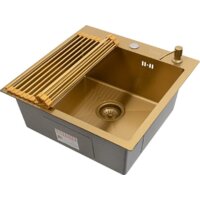 Кухонная мойка ARFEKA ECO AR мойка 500*500, роллер-мат, дозатор Gold — Chaika Market