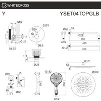 Душевая система  Whitecross Y YSET04TOPGLB (брашированное золото) - Изображение №3 — Chaika Market