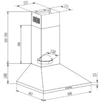 Кухонная вытяжка GrandGermes Rimini 60 (черный) - Изображение №2 — Chaika Market