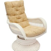 Кресло-качалка TetChair Andrea Relax Medium с подушкой (белый/рубчик кремовый) — Chaika Market