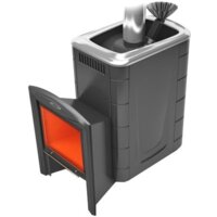 Банная печь Термофор Гейзер 2014 Inox Витра ЗК (антрацит) — Chaika Market