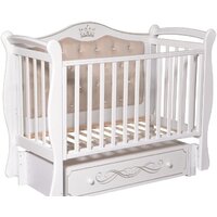 Классическая детская кроватка Антел Julia 111 с мягкой стенкой (белый) — Chaika Market