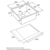 Кухонная мойка Paulmark Next 44 Uni PM214444-GM (черный/вороненая сталь) - Изображение №2 — Chaika Market