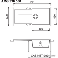 Кухонная мойка Longran Amanda AMG 990.500 (onyx/10) - Изображение №2 — Chaika Market