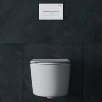 Унитаз подвесной Roxen Simple Compact в комплекте с инсталляцией StounFix Dual Fresh 6 в 1 920247 (кнопка: белый глянец) - Изображение №10 — Chaika Market