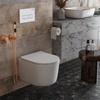 Унитаз подвесной Roxen Simple Compact в комплекте с инсталляцией StounFix Dual Fresh 6 в 1 920247 (кнопка: белый глянец) - Изображение №14 — Chaika Market