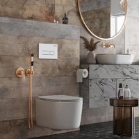 Унитаз подвесной Roxen Simple Compact в комплекте с инсталляцией StounFix Dual Fresh 6 в 1 920247 (кнопка: белый глянец) - Изображение №15 — Chaika Market