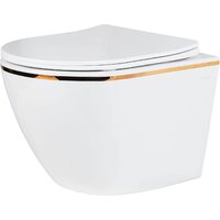 Унитаз подвесной Roxen Antares Gold в комплекте с инсталляцией StounFix Dual Fresh 6 в 1 968460 (кнопка: брашированное золото) - Изображение №3 — Chaika Market