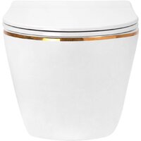 Унитаз подвесной Roxen Antares Gold в комплекте с инсталляцией StounFix Dual Fresh 6 в 1 968460 (кнопка: брашированное золото) - Изображение №4 — Chaika Market