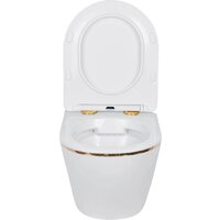 Унитаз подвесной Roxen Antares Gold в комплекте с инсталляцией StounFix Dual Fresh 6 в 1 968460 (кнопка: брашированное золото) - Изображение №8 — Chaika Market