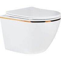 Унитаз подвесной Roxen Antares Gold в комплекте с инсталляцией StounFix Dual Fresh 6 в 1 968460 (кнопка: брашированное золото) - Изображение №5 — Chaika Market